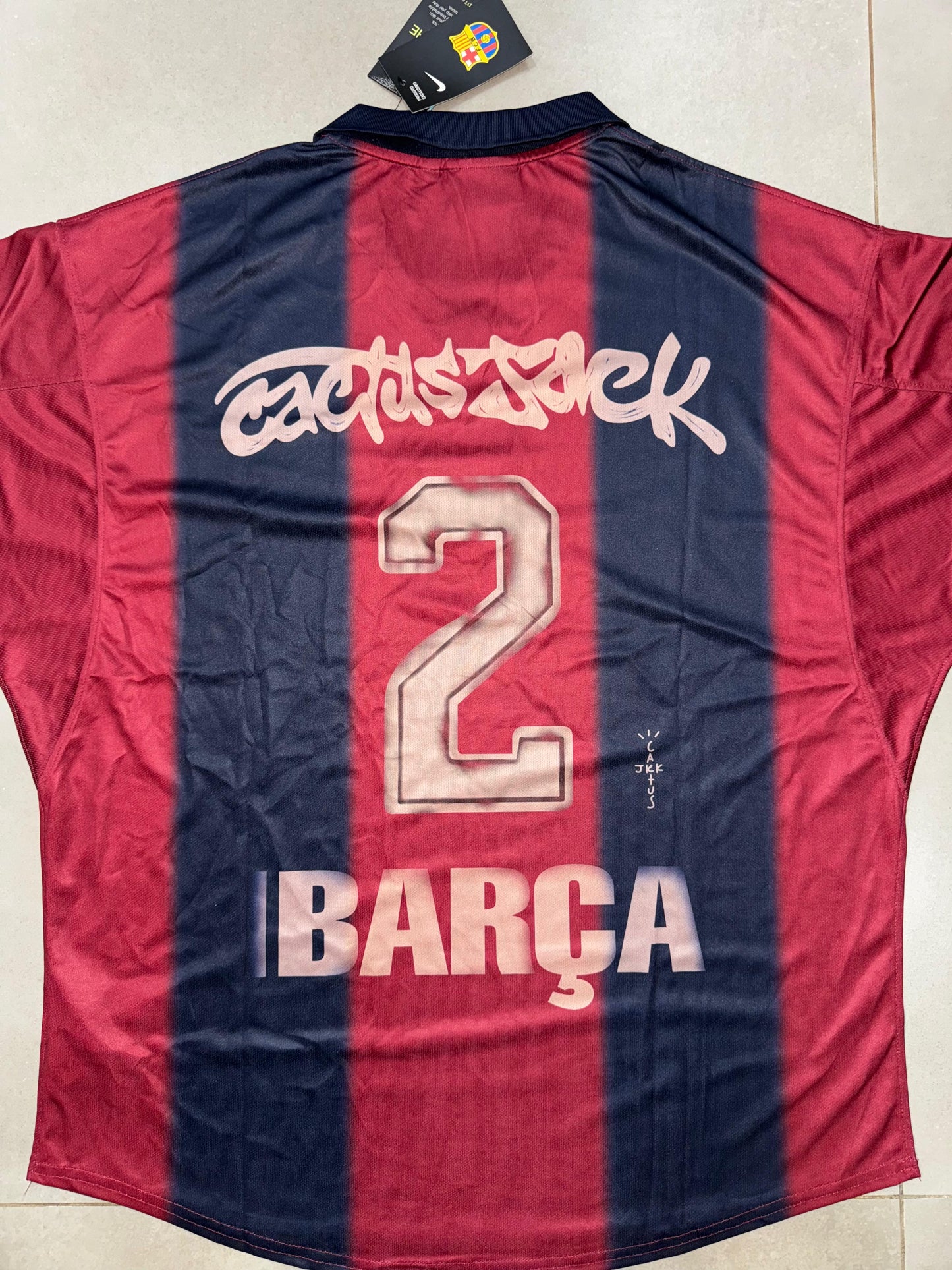 Travis Scott x Nike Camiseta FC Barcelona Retro 2000/01 Home Skeleton