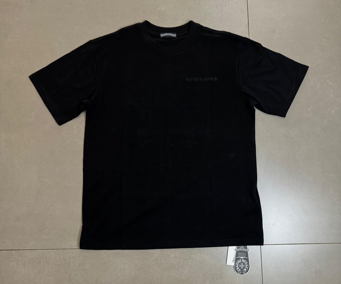 Chrome Hearts 3 Leather Crosses Black