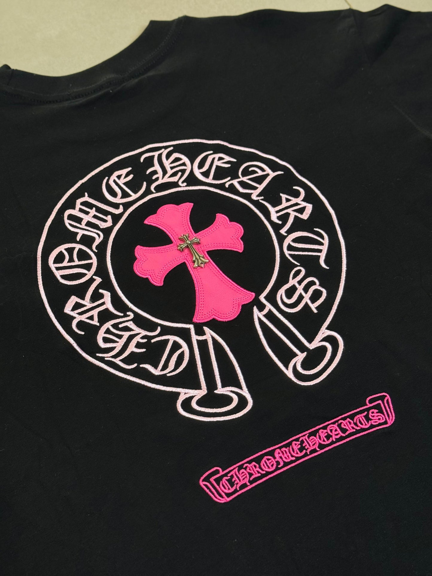 Chrome Hearts Silver Cross Pin Black