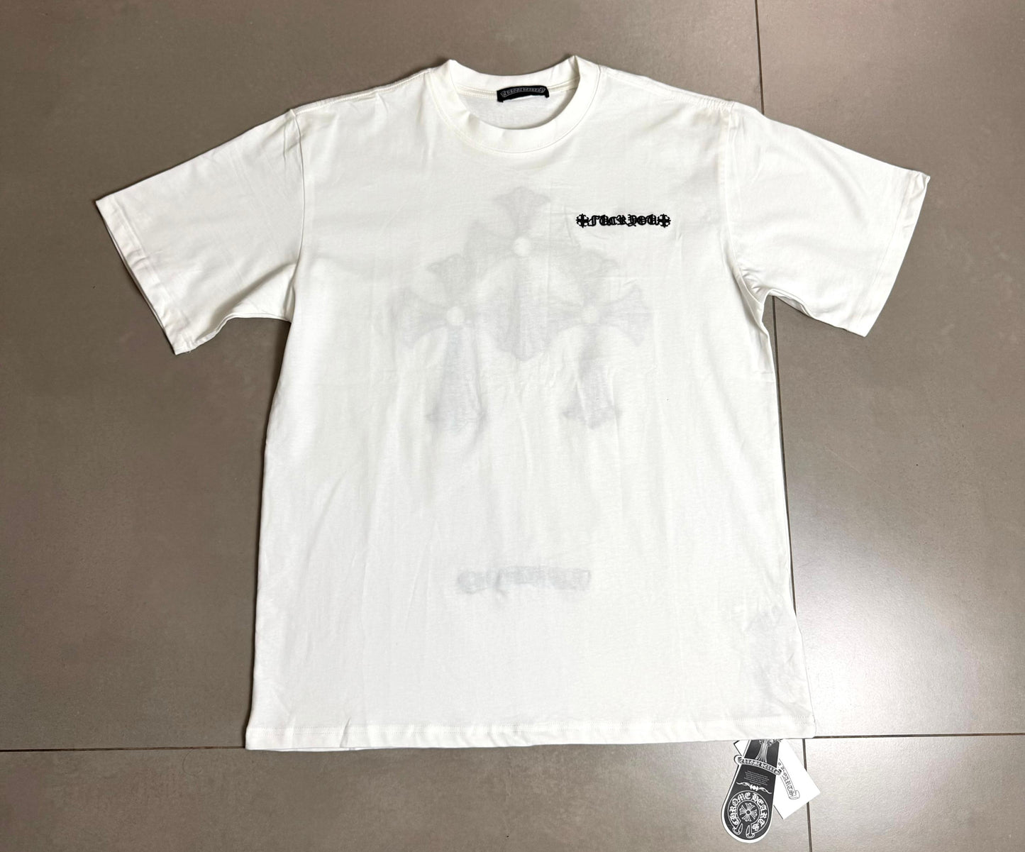 Chrome Hearts 3 Leather Crosses White