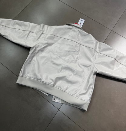 Supreme x Nike Jaqueta de Couro Varsity