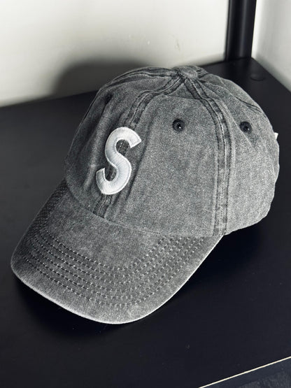 Supreme Pigment Coated S Logo 6-Panel Black