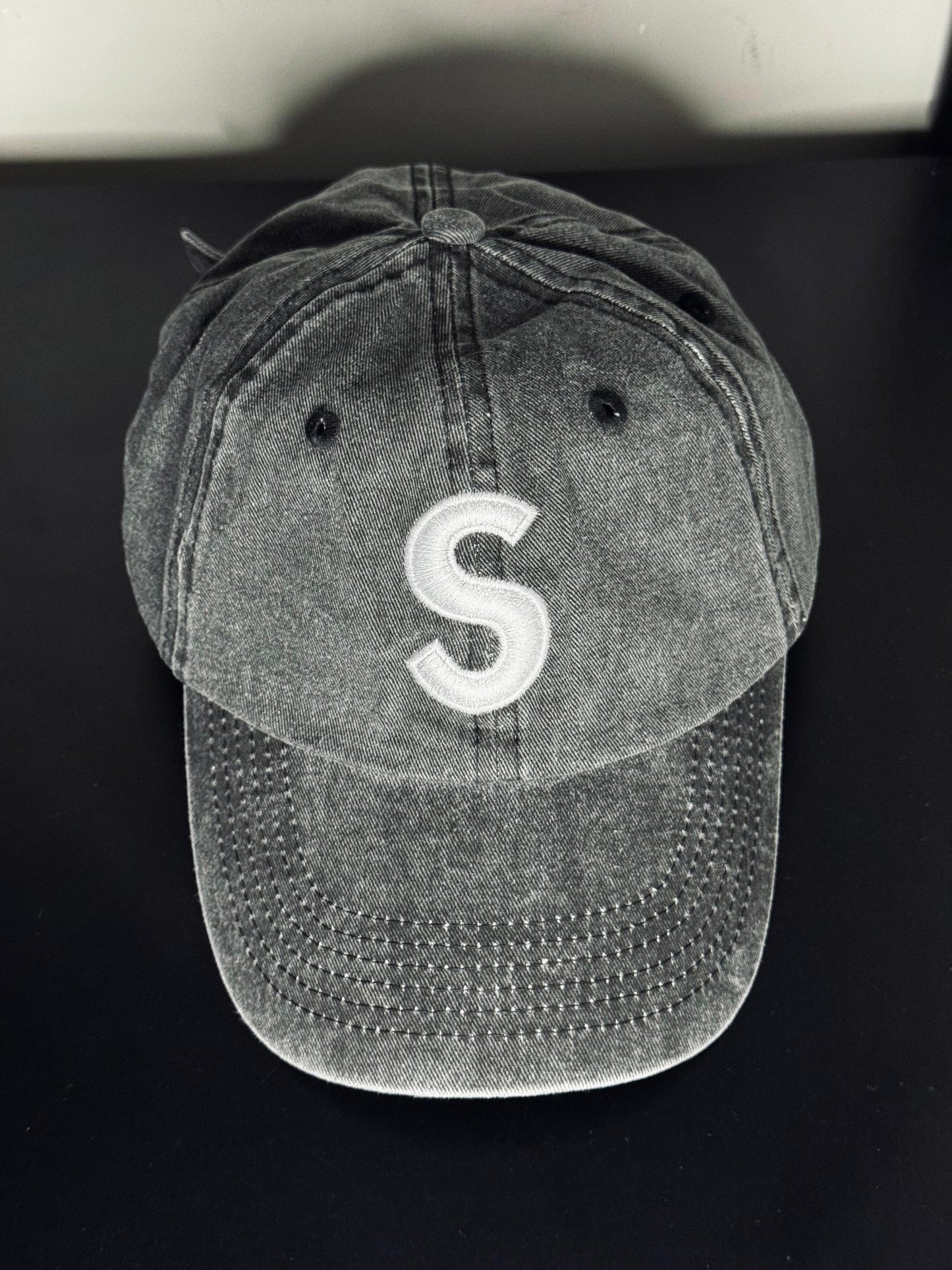 Supreme Pigment Coated S Logo 6-Panel Black