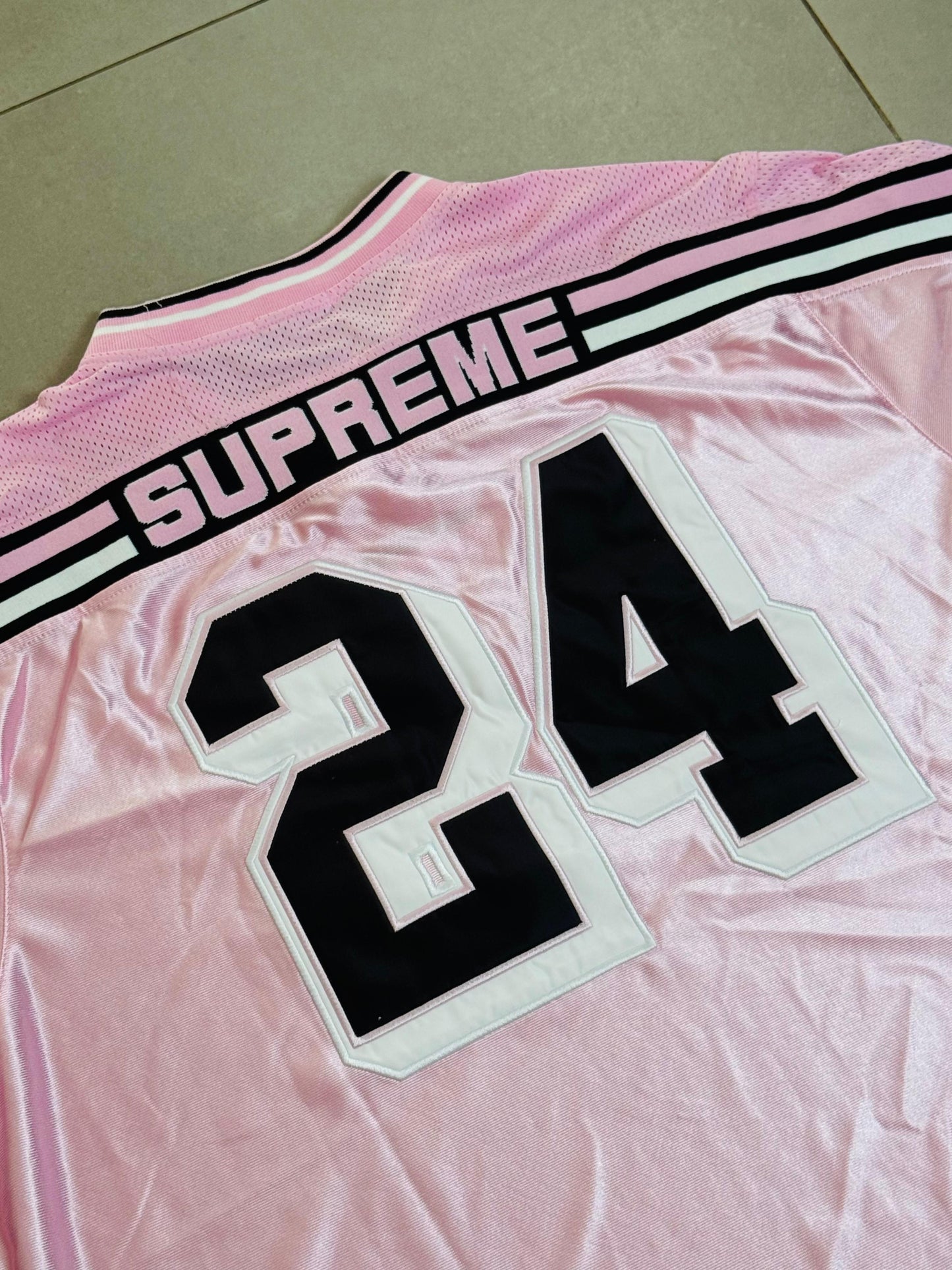 Supreme Jacquard Rib Football Jersey Pink