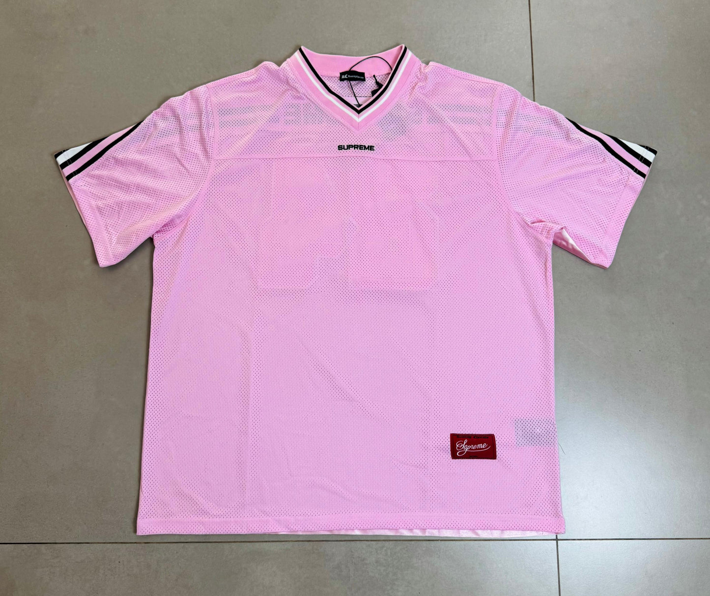 Supreme Jacquard Rib Football Jersey Pink
